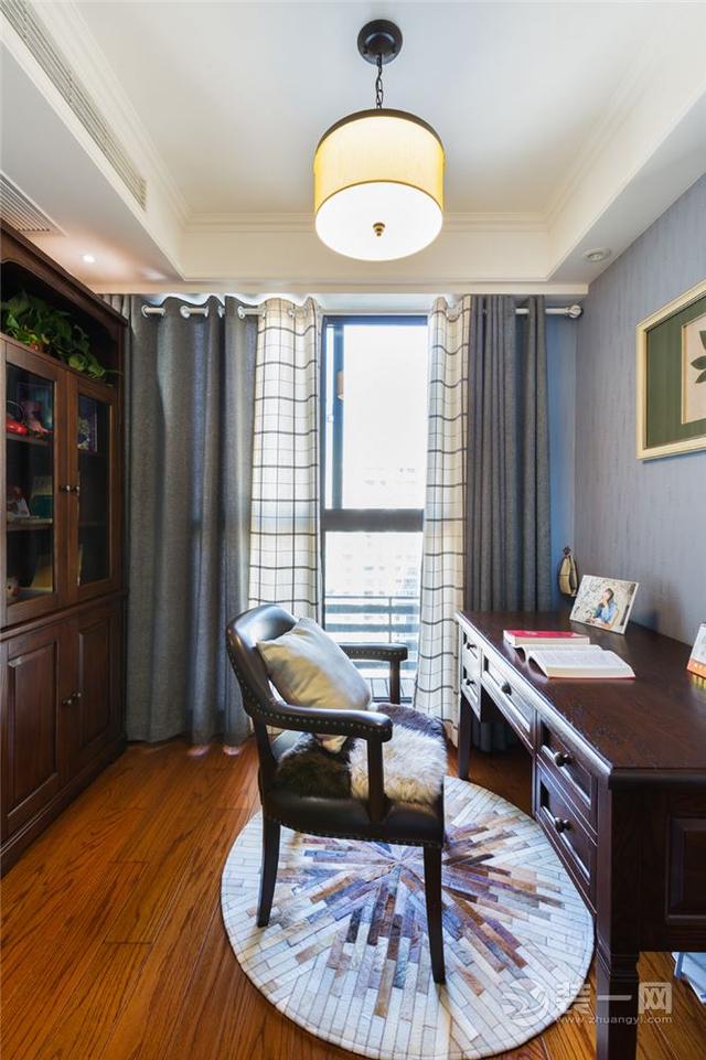 武汉观澜外校城94平三居室美式风格装修设计