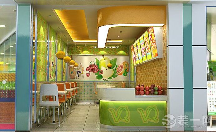 个性冷饮店室内装修|成都冷饮店设计创意冷饮